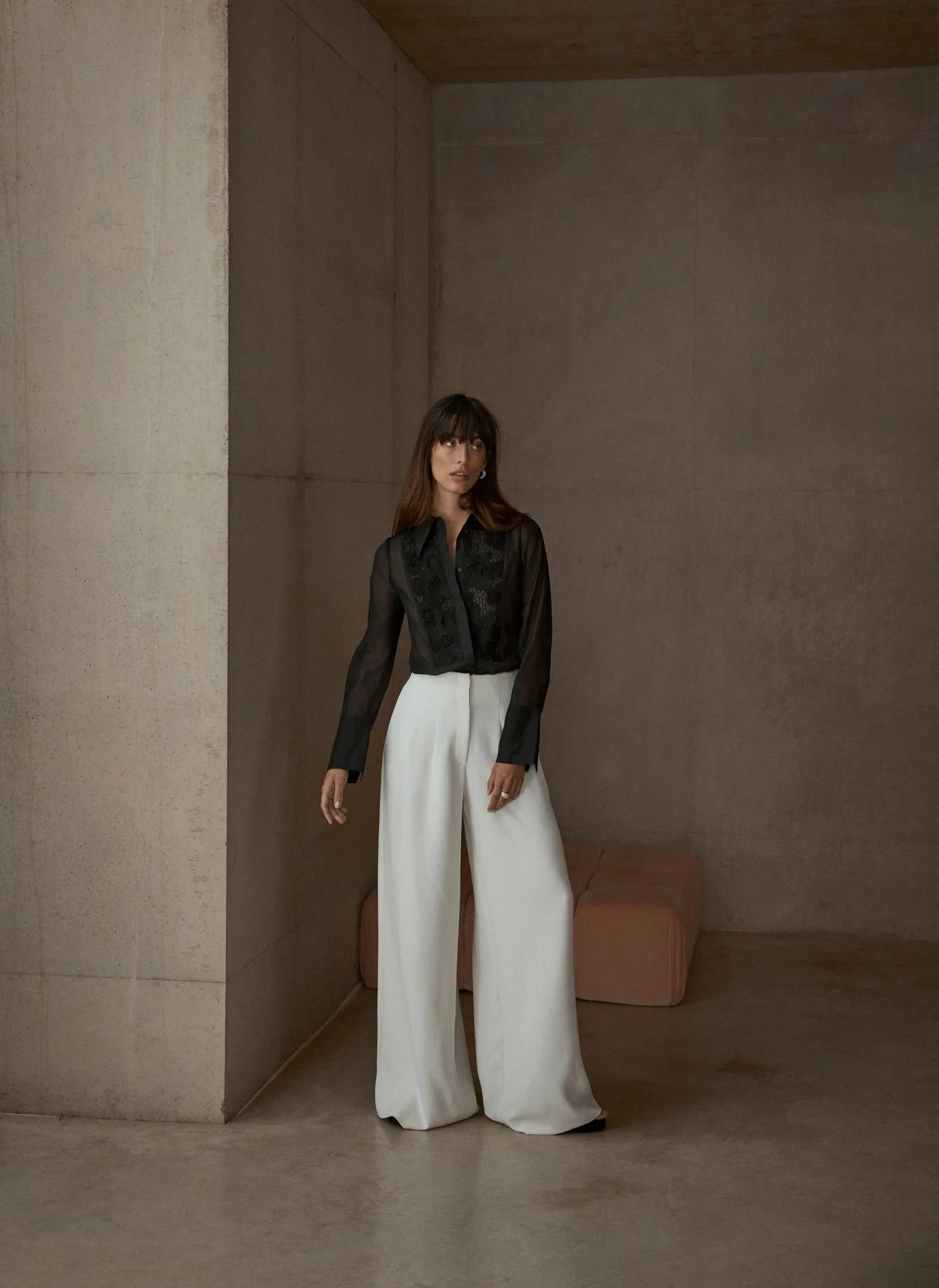 White Wide Leg Darted Trousers sold by Mint Velvet product image thumbnail 2