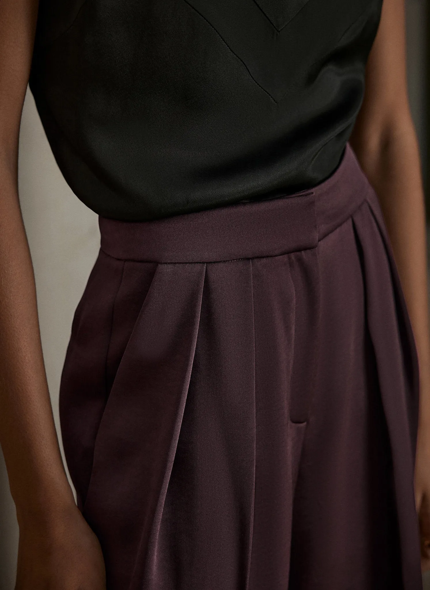 Burgundy Satin Wide Trousers sold by Mint Velvet product image thumbnail 3