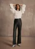 Black Leather Flared Trousers sold by Mint Velvet