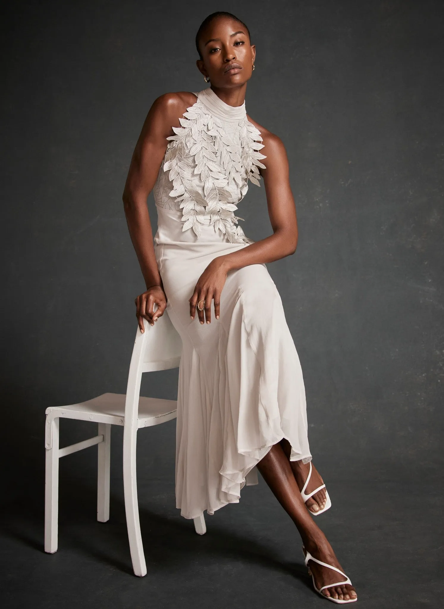 Grey Embroidered Halter Maxi Dress sold by Mint Velvet product image thumbnail 5