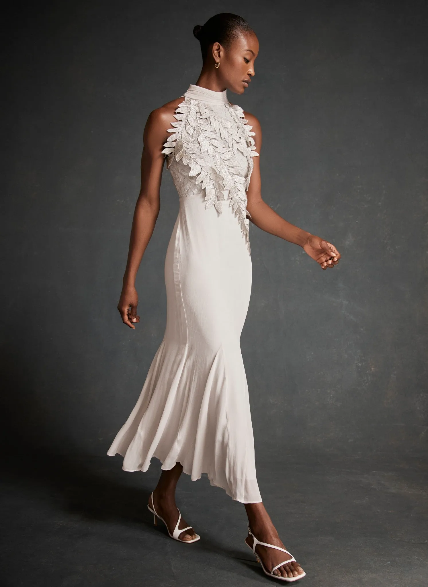 Grey Embroidered Halter Maxi Dress sold by Mint Velvet product image thumbnail 2