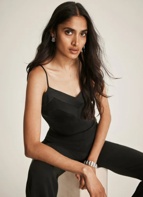 Black V-Neck Cami Top sold by Mint Velvet