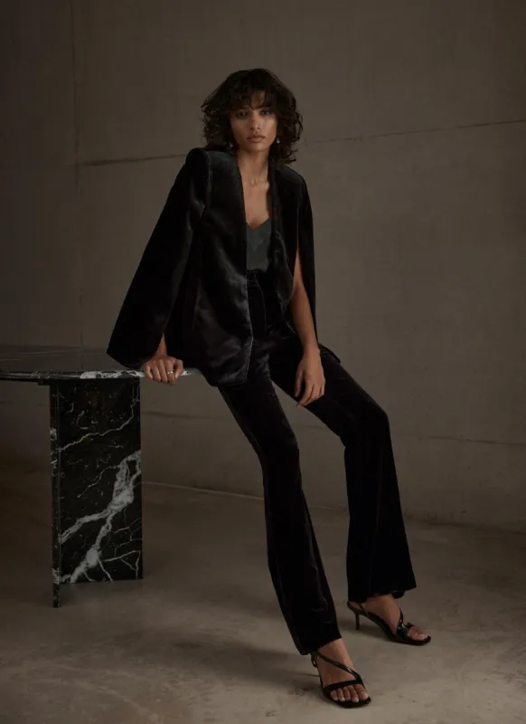 Black Velvet Flared Trousers sold by Mint Velvet
