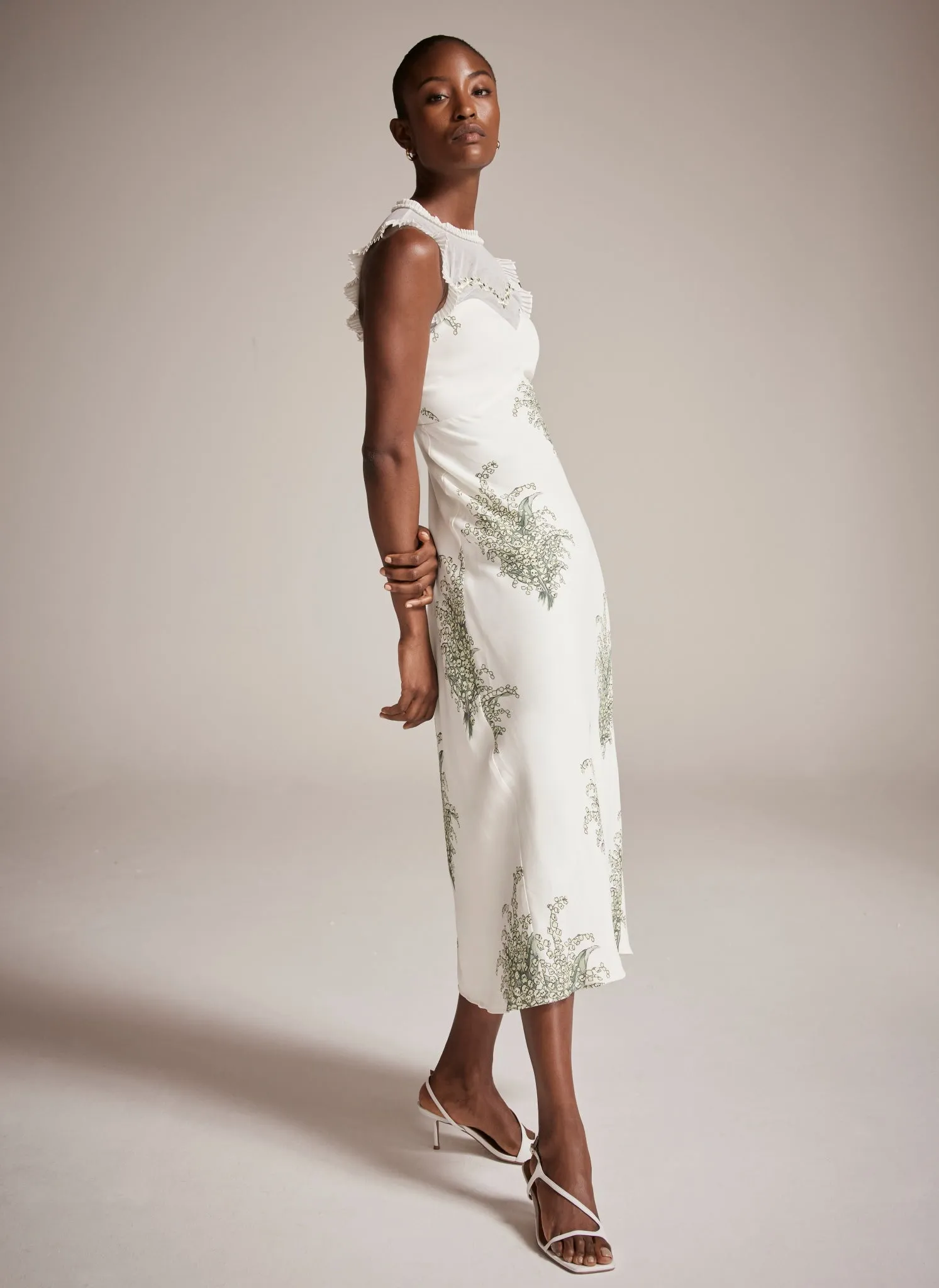 Cream Floral Print Midi Dress sold by Mint Velvet product image thumbnail 2