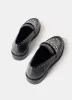 Black Leather Studded Penny Loafers sold by Mint Velvet