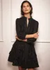 Black Jacquard Frill Mini Dress sold by Mint Velvet