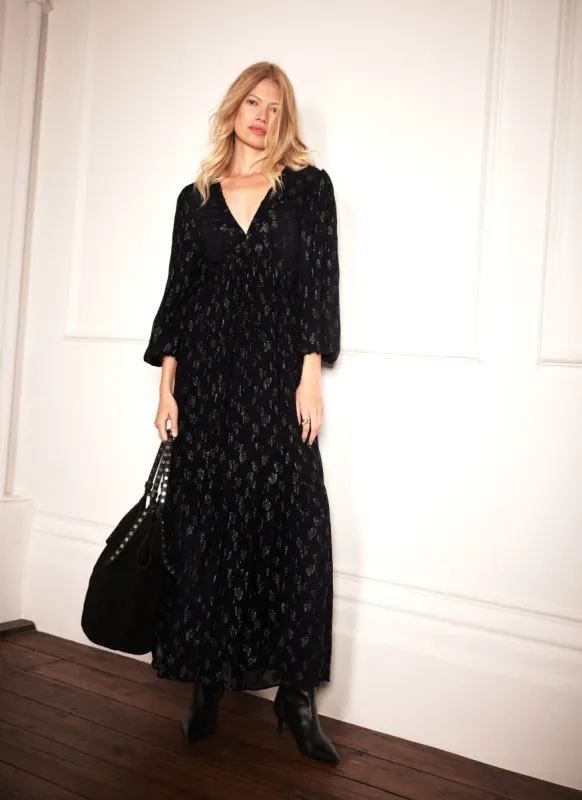 Black Jacquard Maxi Dress sold by Mint Velvet
