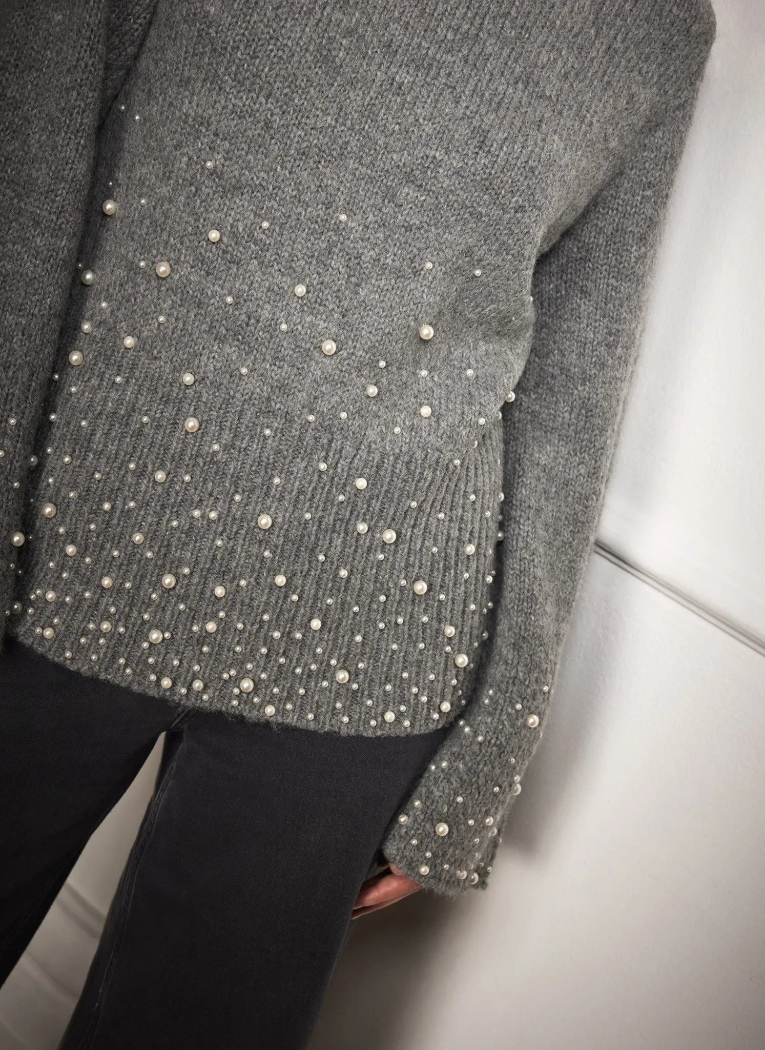 Grey Pearl Embellished Jumper sold by Mint Velvet product image thumbnail 5
