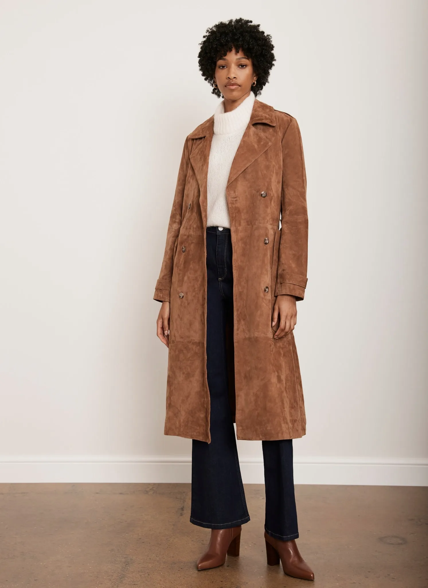 Tan Suede Trench Coat sold by Mint Velvet product image thumbnail 3