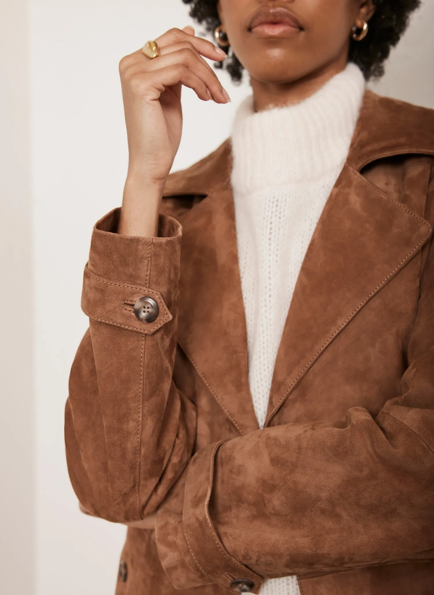 Tan Suede Trench Coat sold by Mint Velvet product image thumbnail 4