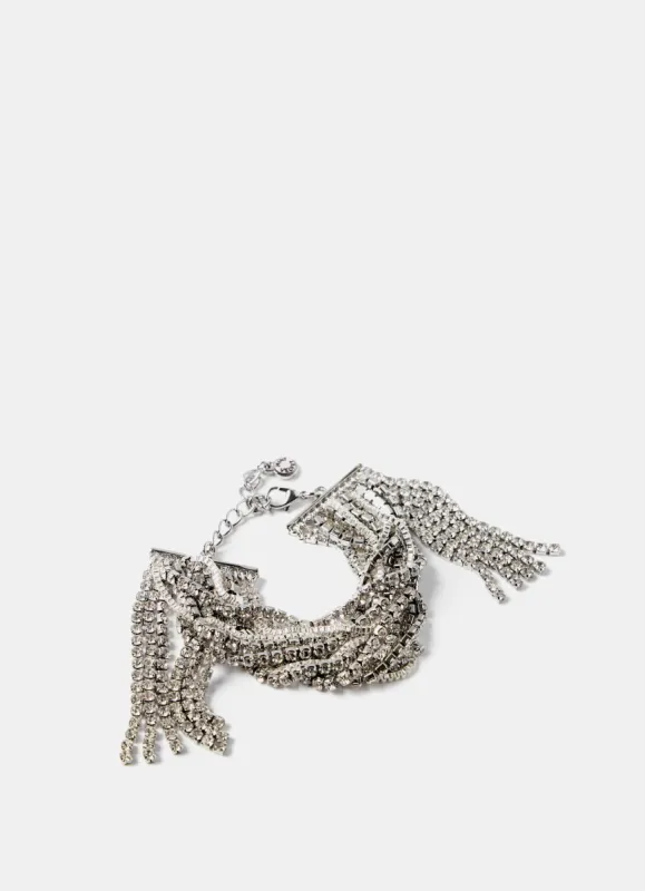 Silver Tone Crystal Fringe Bracelet sold by Mint Velvet