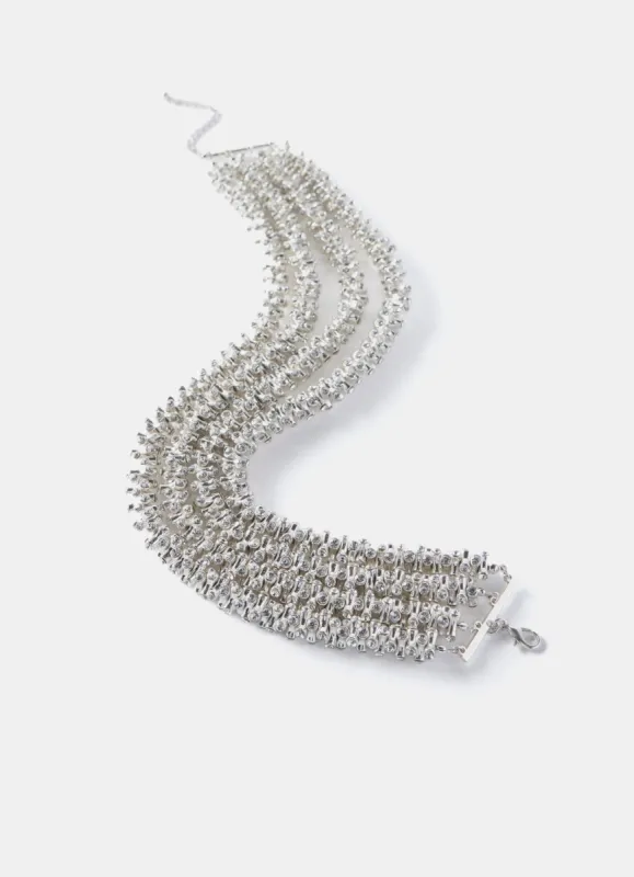 Silver Tone Statement Double Row Necklace sold by Mint Velvet