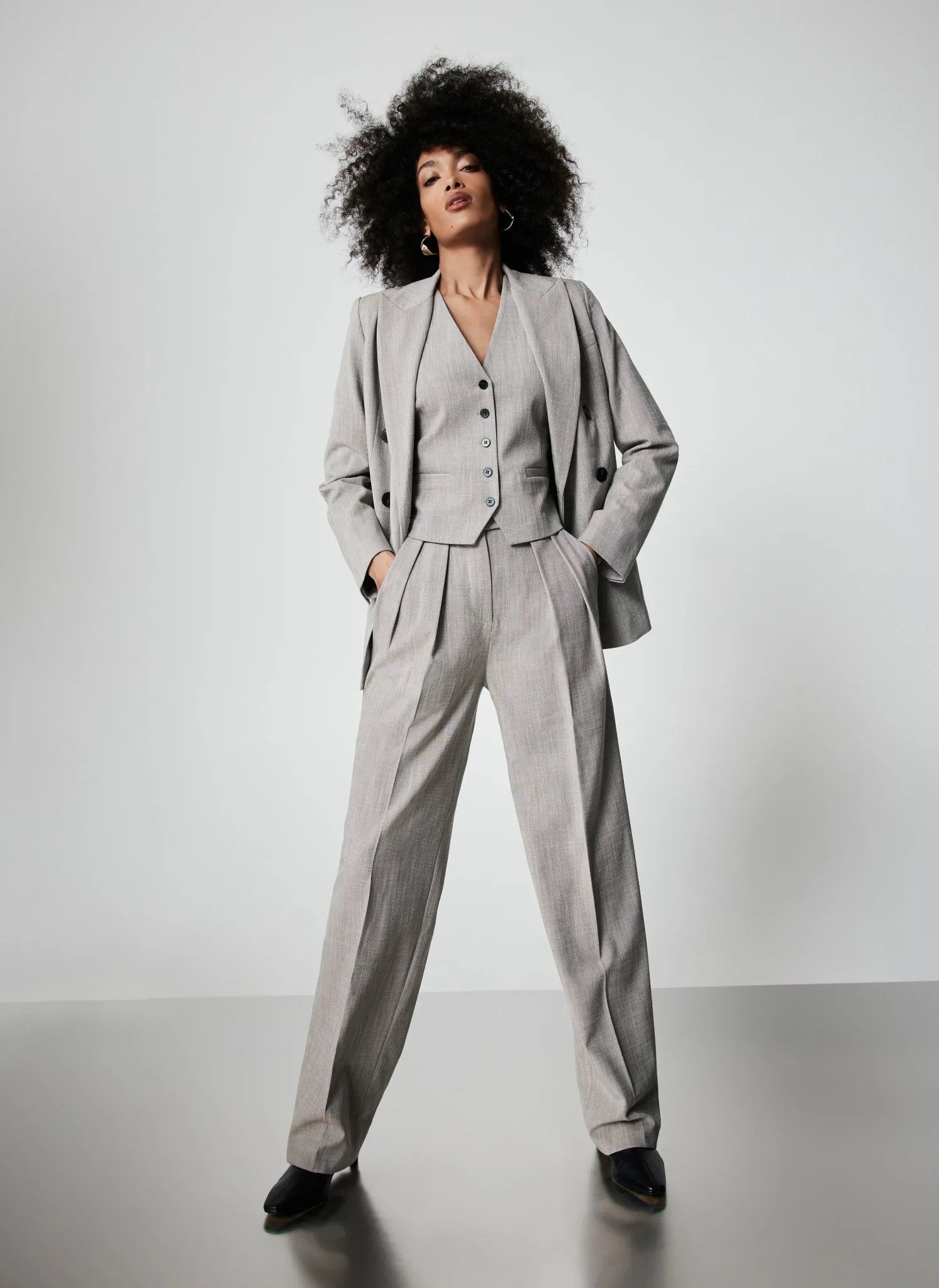 Grey Cross Tailored Waistcoat sold by Mint Velvet product image thumbnail 5