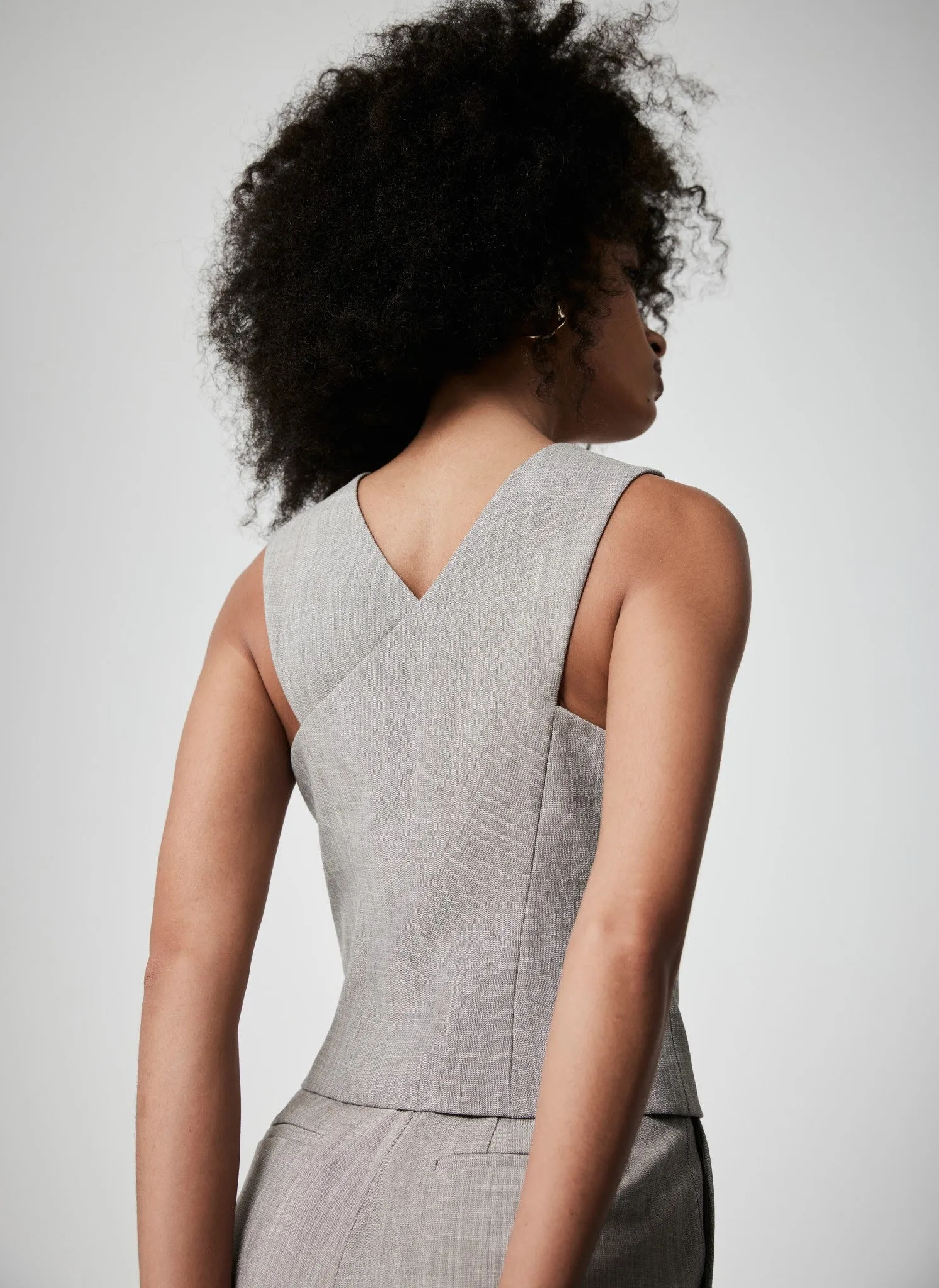 Grey Cross Tailored Waistcoat sold by Mint Velvet product image thumbnail 4