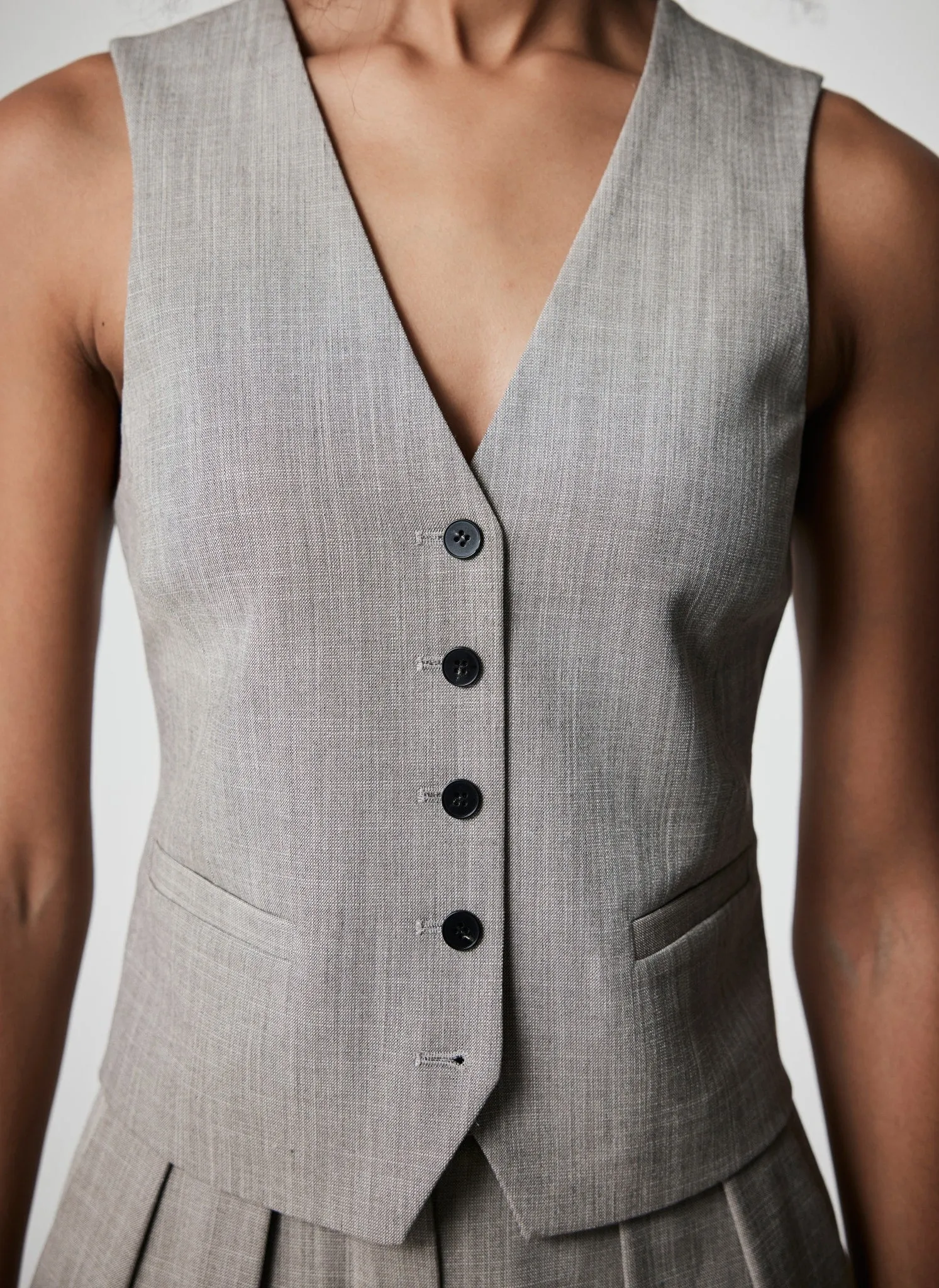 Grey Cross Tailored Waistcoat sold by Mint Velvet product image thumbnail 3