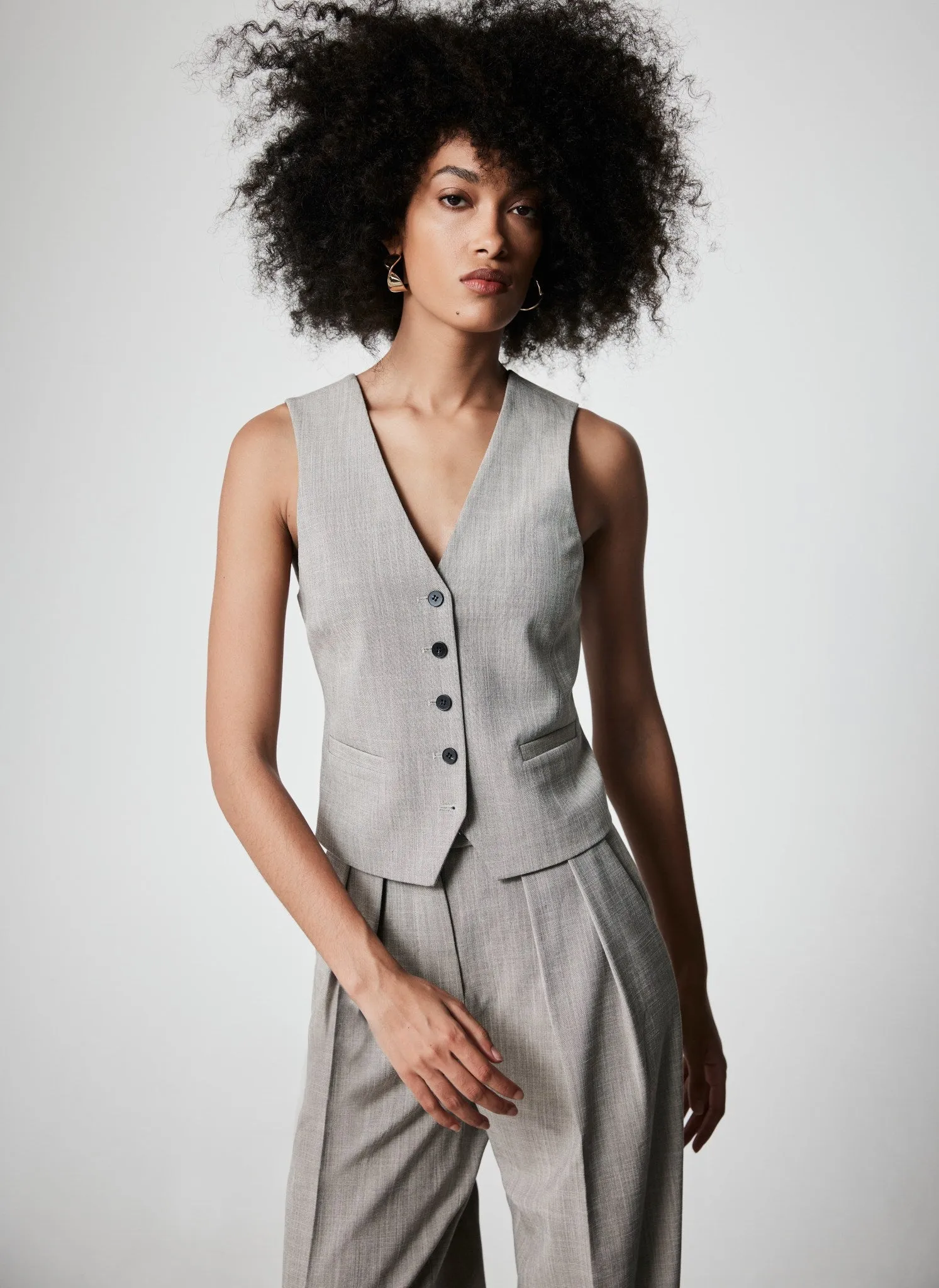Grey Cross Tailored Waistcoat sold by Mint Velvet