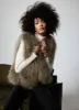 Khaki Mongolian Fur Gilet sold by Mint Velvet