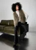Khaki Mongolian Fur Gilet sold by Mint Velvet