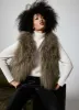 Khaki Mongolian Fur Gilet sold by Mint Velvet
