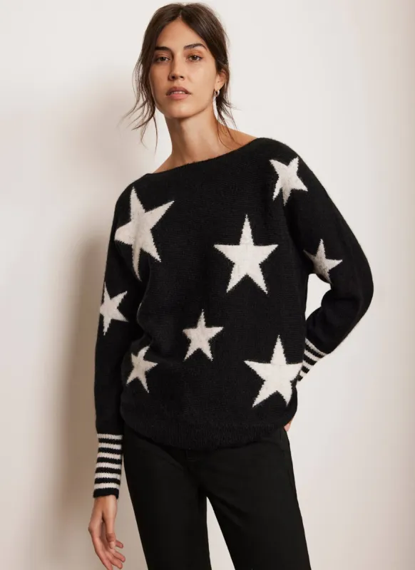 Black Star Wide Neck Jumper sold by Mint Velvet
