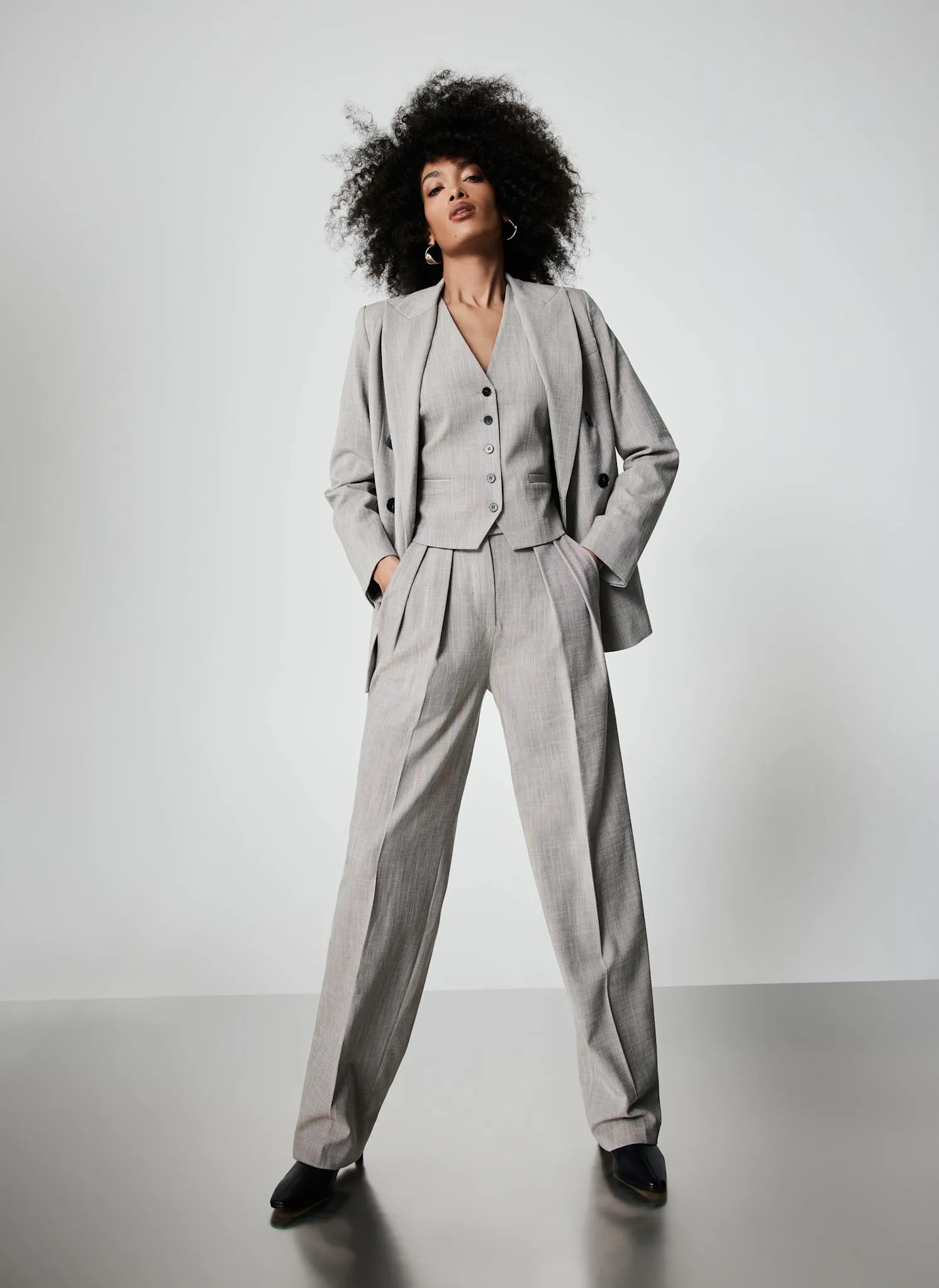 Grey Tailored Straight Trousers sold by Mint Velvet product image thumbnail 3