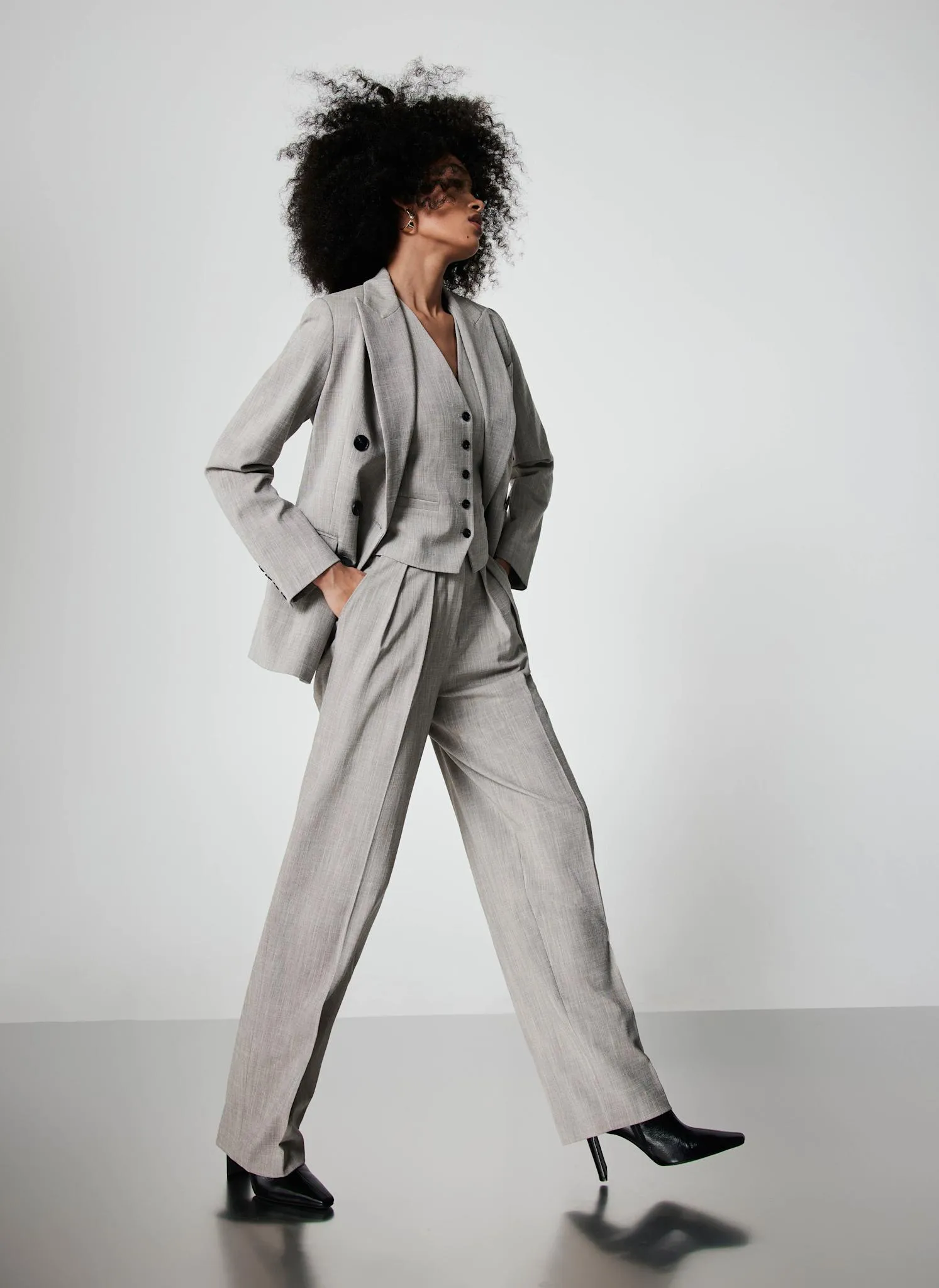 Grey Tailored Straight Trousers sold by Mint Velvet product image thumbnail 2