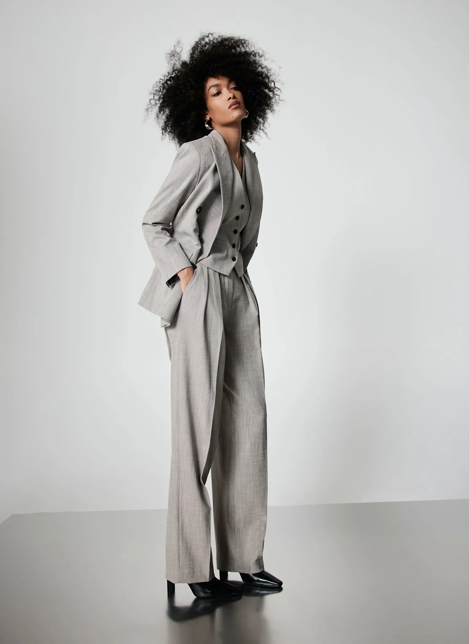 Grey Tailored Straight Trousers sold by Mint Velvet product image thumbnail 4