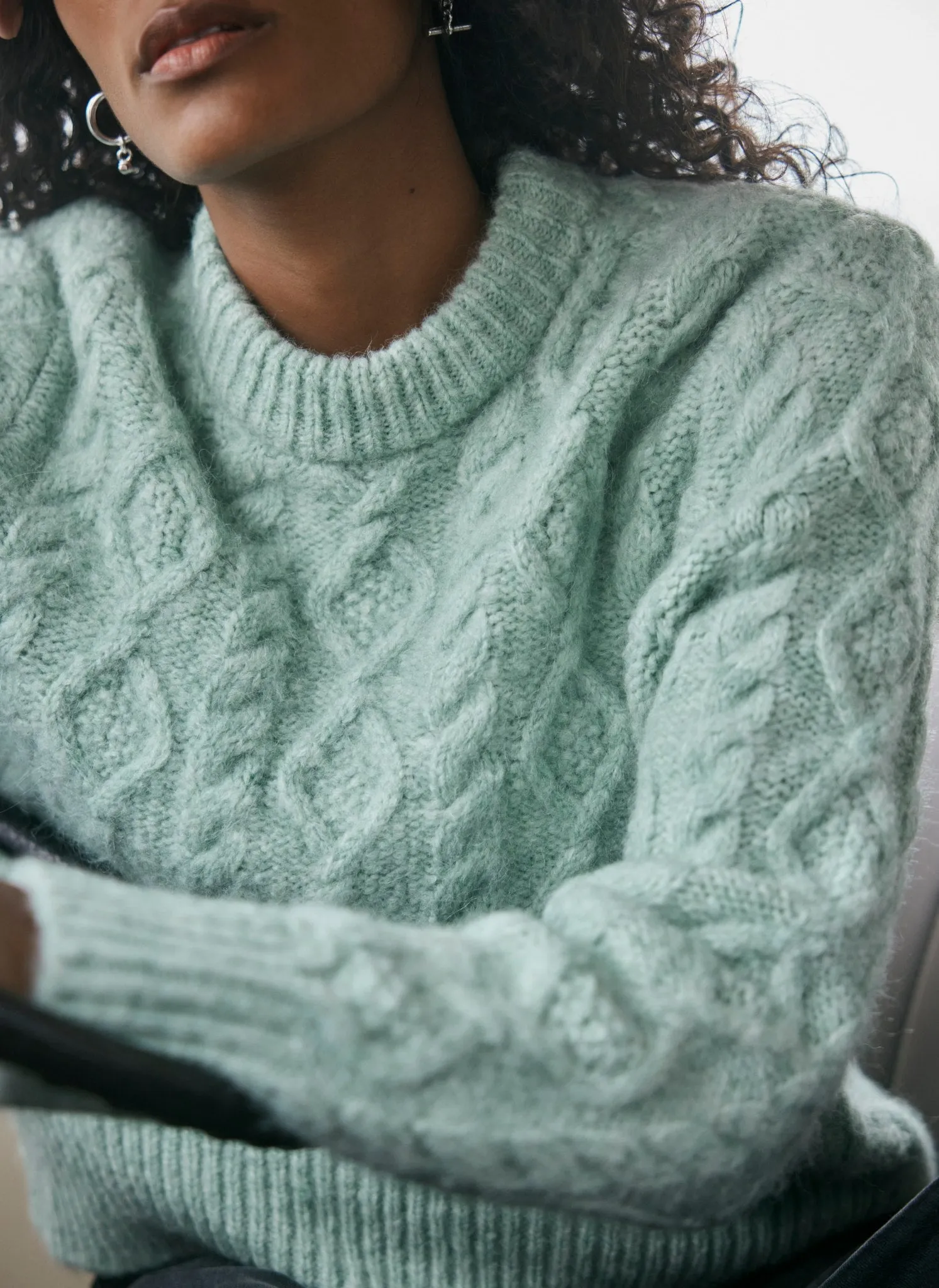Green Cable Knit Jumper sold by Mint Velvet product image thumbnail 5