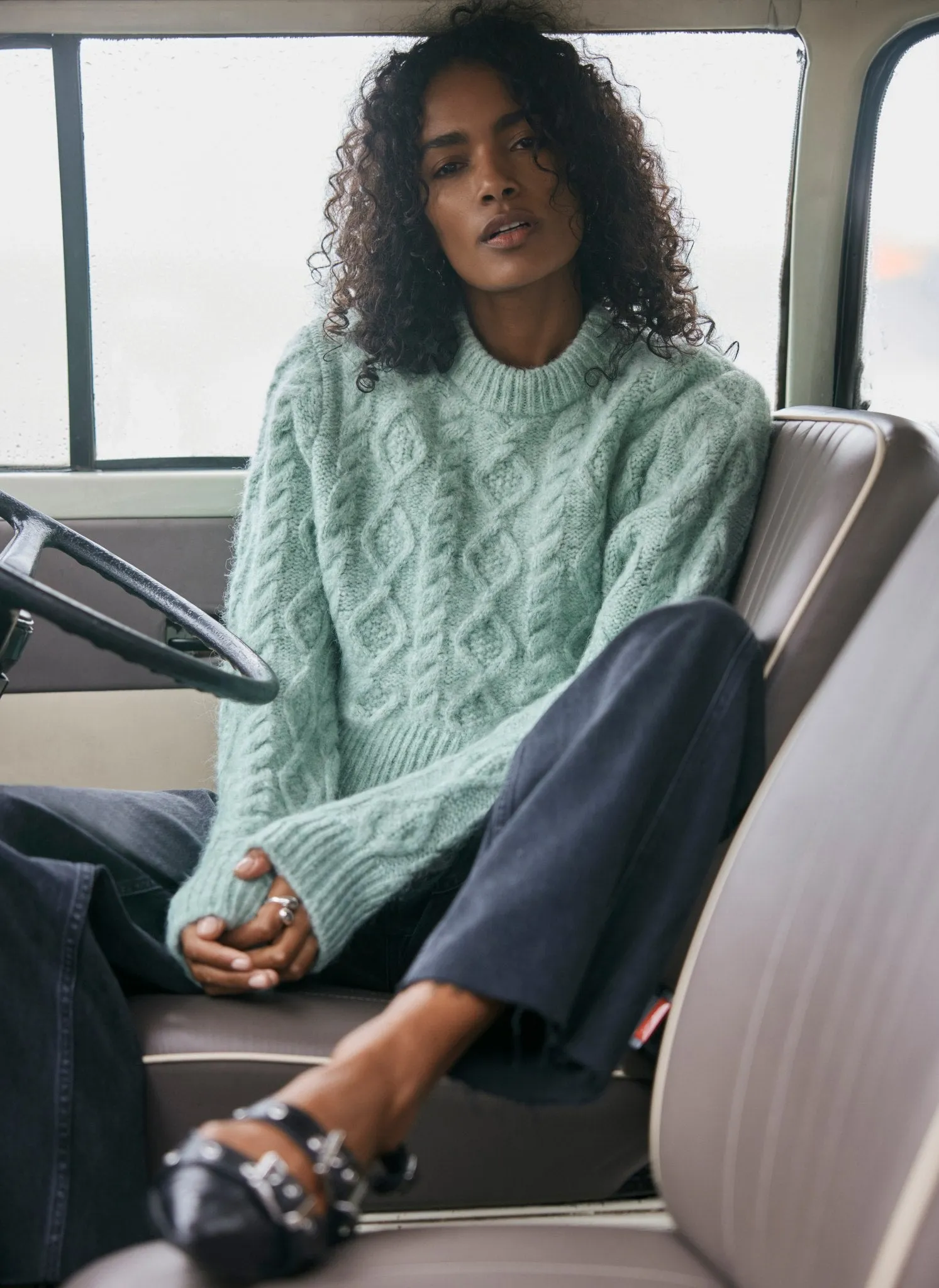 Green Cable Knit Jumper sold by Mint Velvet product image thumbnail 4