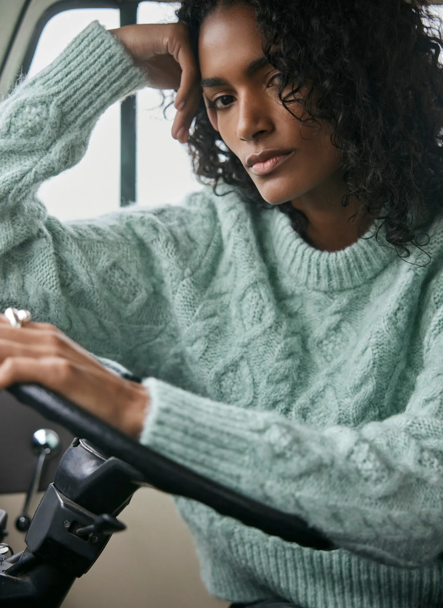 Green Cable Knit Jumper sold by Mint Velvet product image thumbnail 3