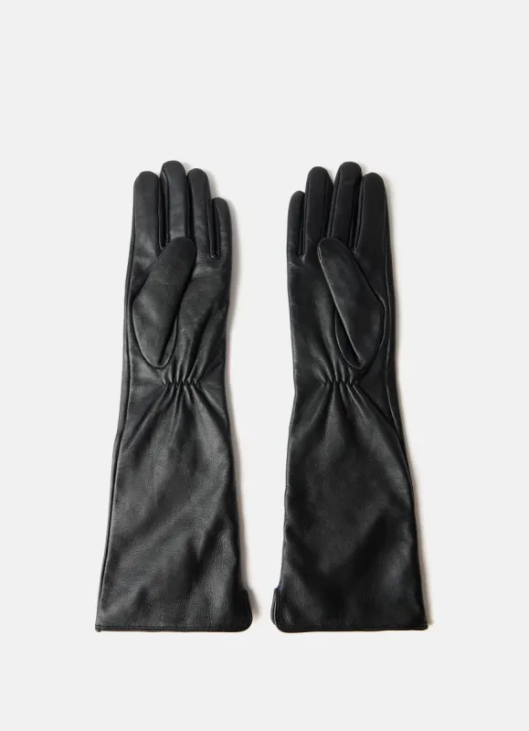 Black Long Leather Gloves sold by Mint Velvet