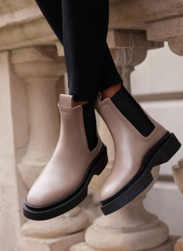 Taupe Leather Chelsea Boots sold by Mint Velvet