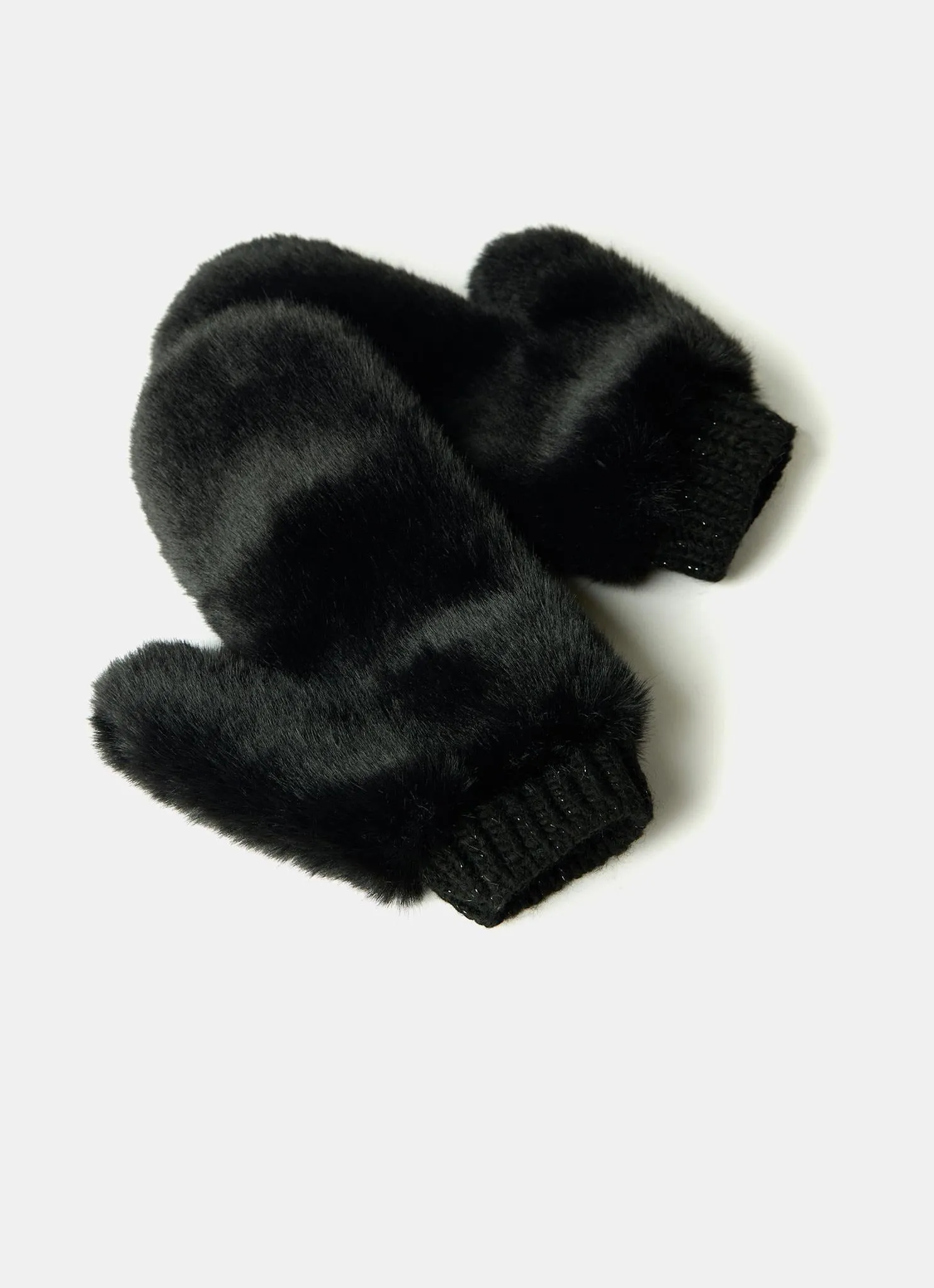 Black Faux Fur Mittens sold by Mint Velvet product image thumbnail 3