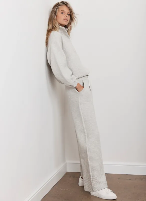 Grey Textured Wide Leg Joggers sold by Mint Velvet