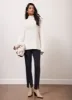 Navy Cotton Blend Slim Trousers sold by Mint Velvet