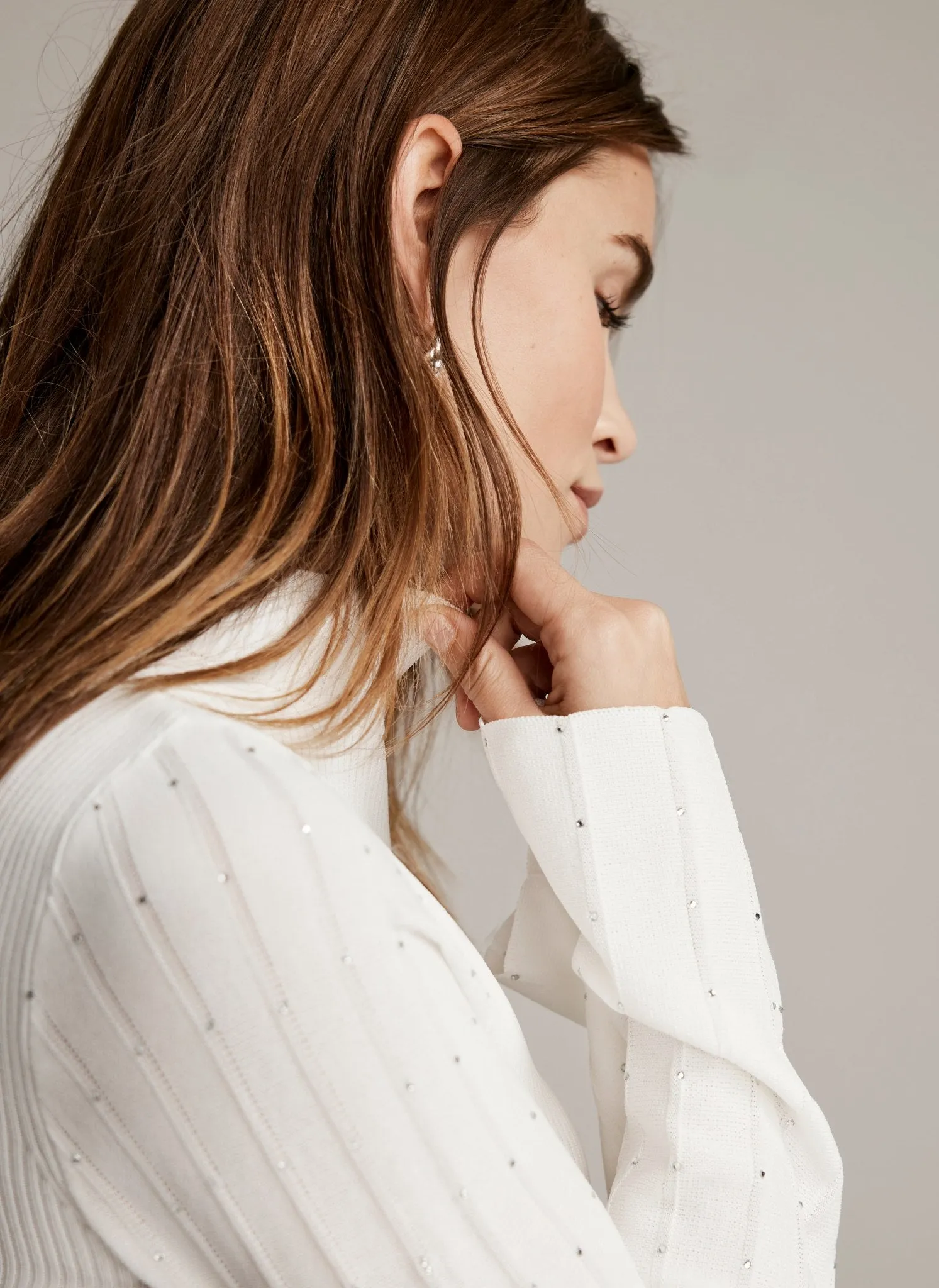 White Embellished Knit Top sold by Mint Velvet product image thumbnail 5