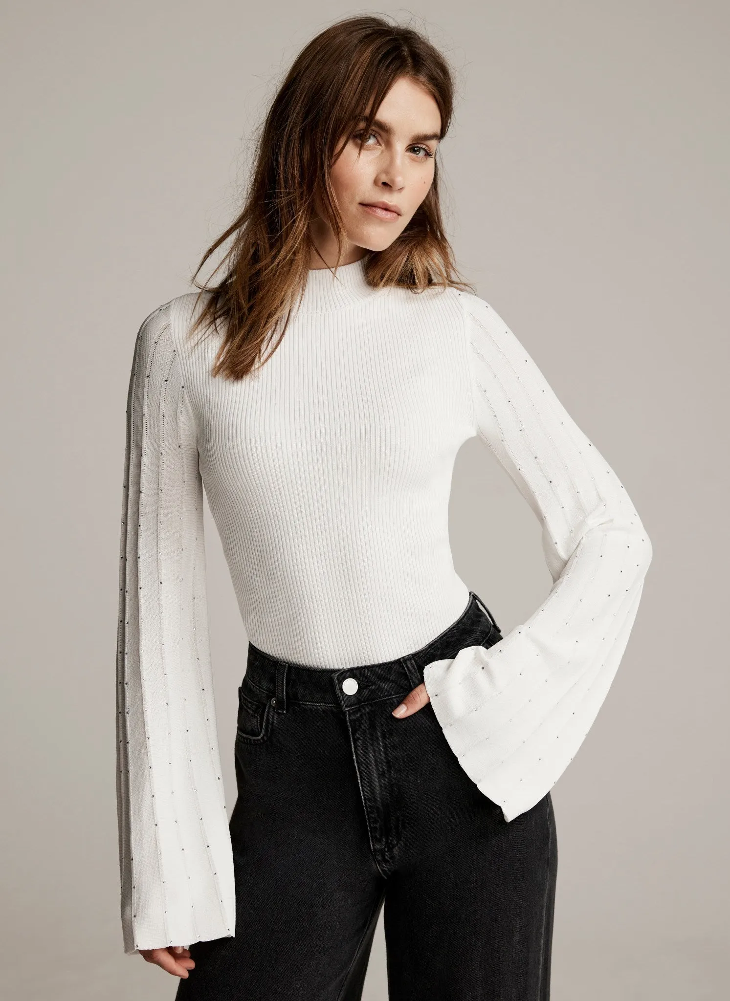 White Embellished Knit Top sold by Mint Velvet product image thumbnail 4