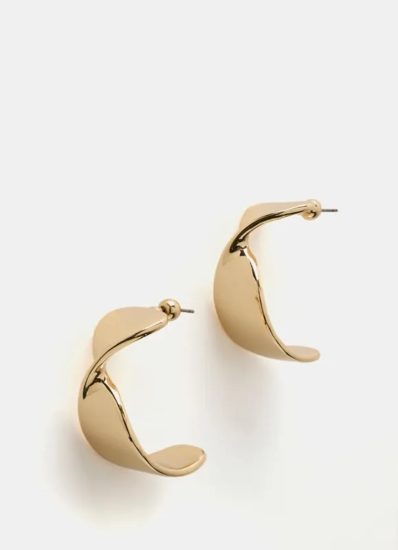 Gold Tone Twist Hoop Earrings sold by Mint Velvet