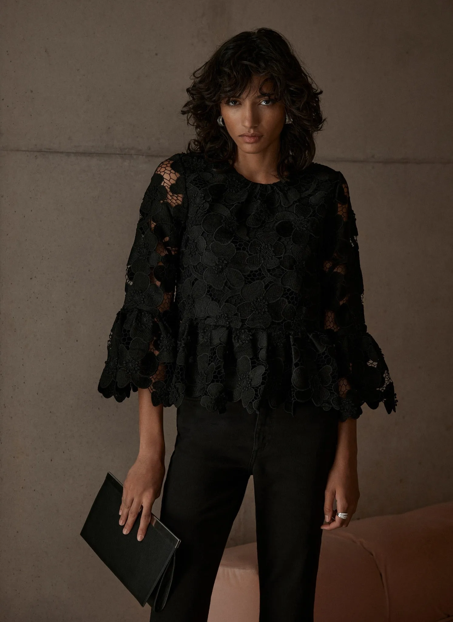 Black Floral Applique Top sold by Mint Velvet product image thumbnail 5