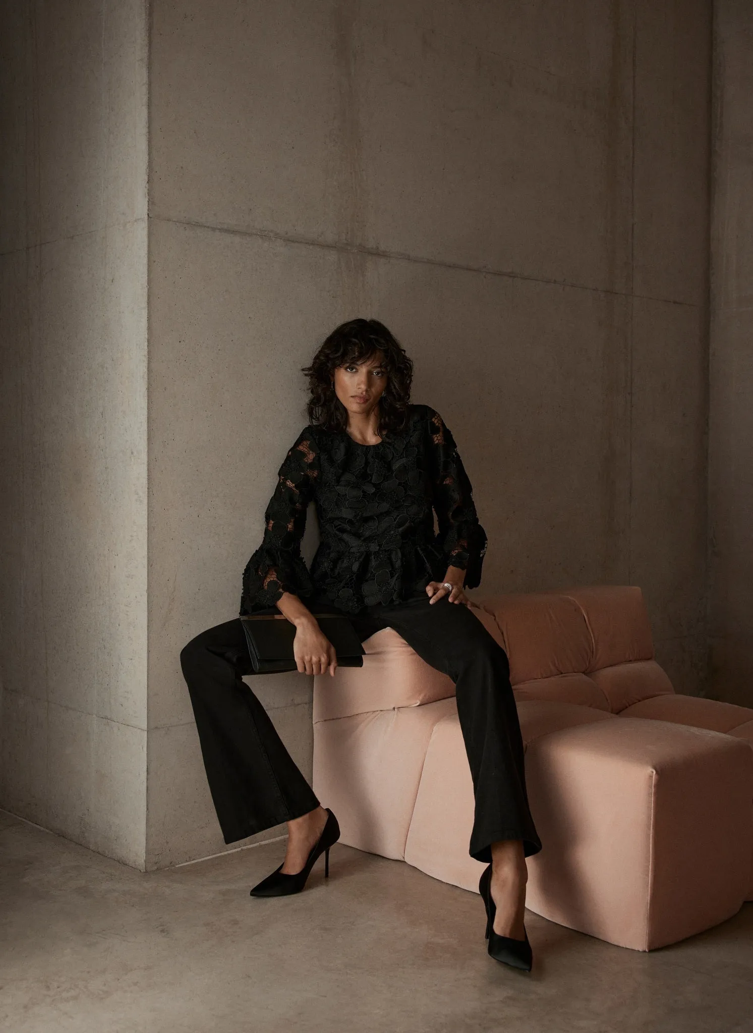 Black Floral Applique Top sold by Mint Velvet product image thumbnail 3