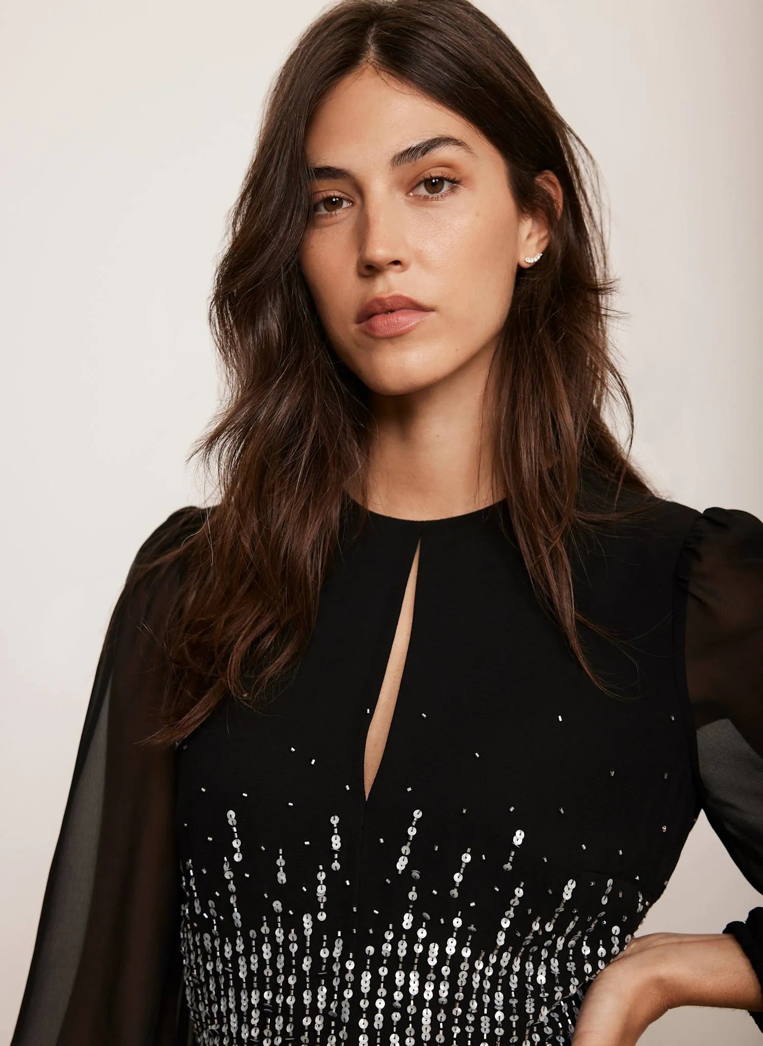 Black Embellished Midi Dress sold by Mint Velvet product image thumbnail 4