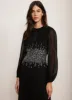 Black Embellished Midi Dress sold by Mint Velvet