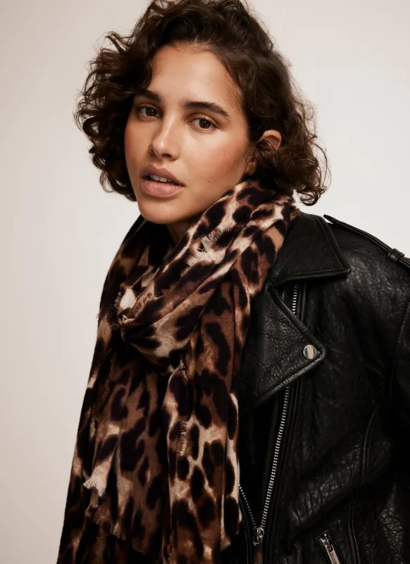 Brown Leopard Print Scarf sold by Mint Velvet