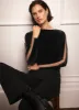 Black Velvet Sleeve Detail Top sold by Mint Velvet