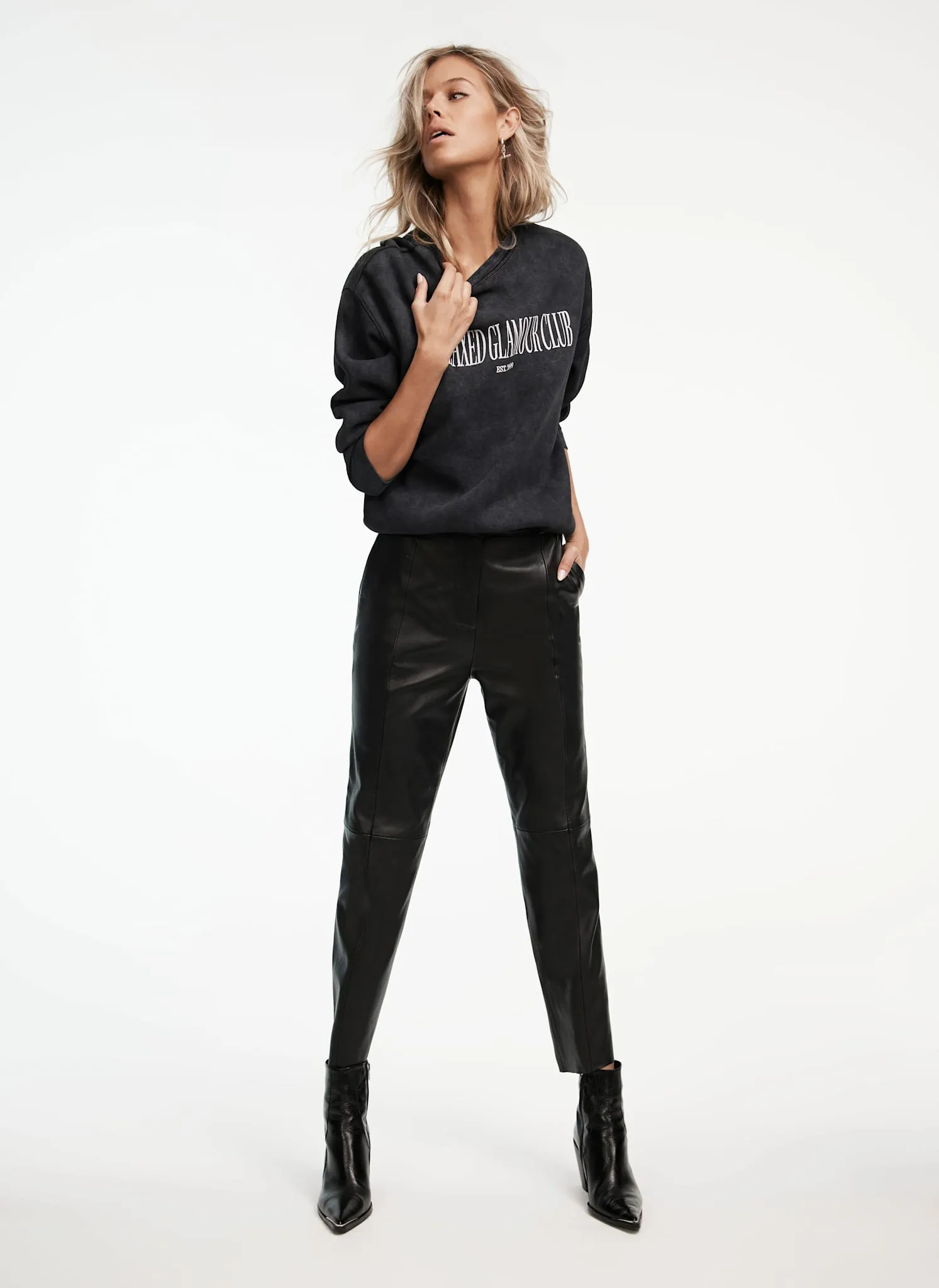 Grey Relaxed Glamour Slogan Sweatshirt sold by Mint Velvet product image thumbnail 5