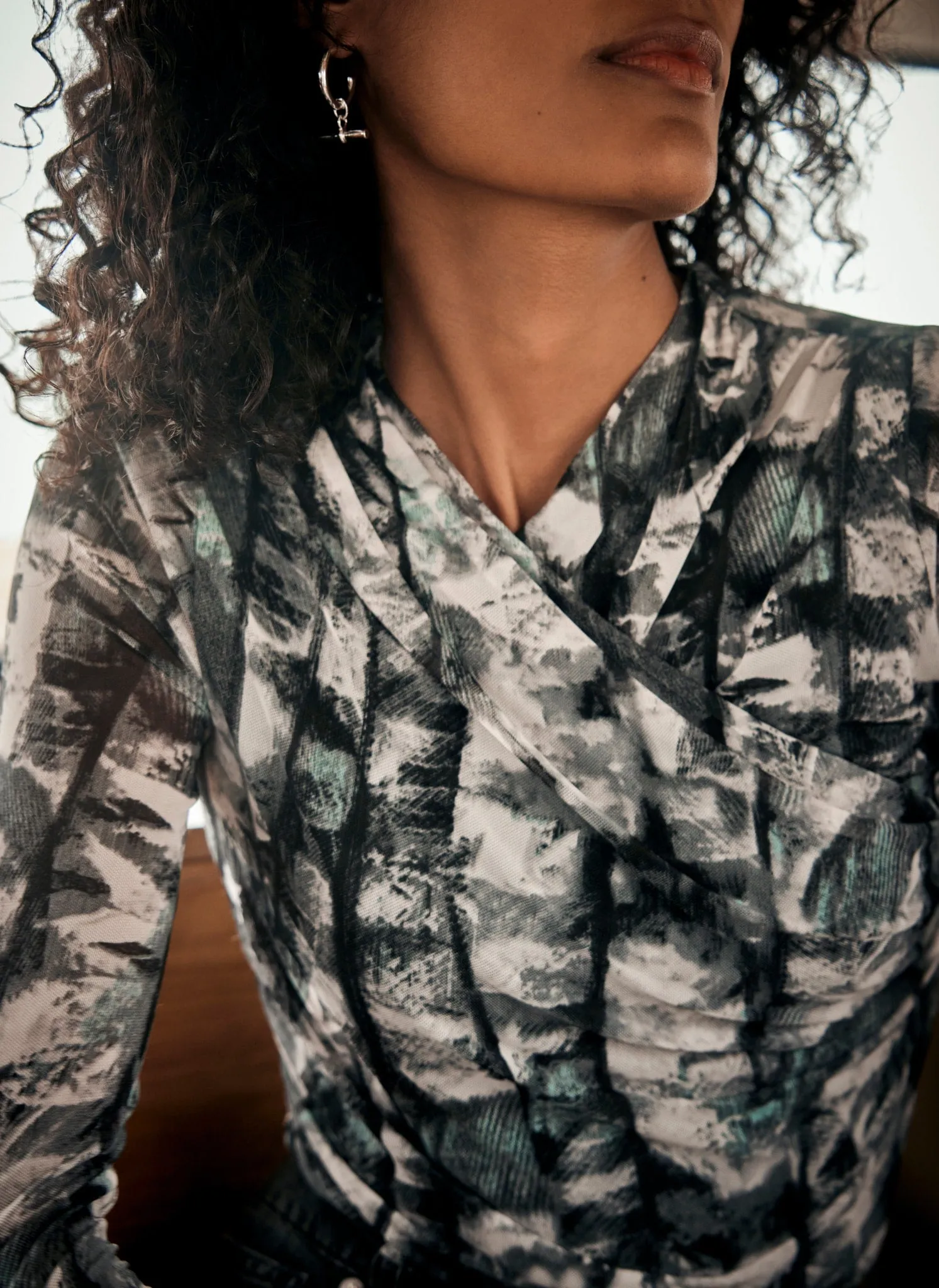 Black Abstract Mesh Print Top sold by Mint Velvet product image thumbnail 3