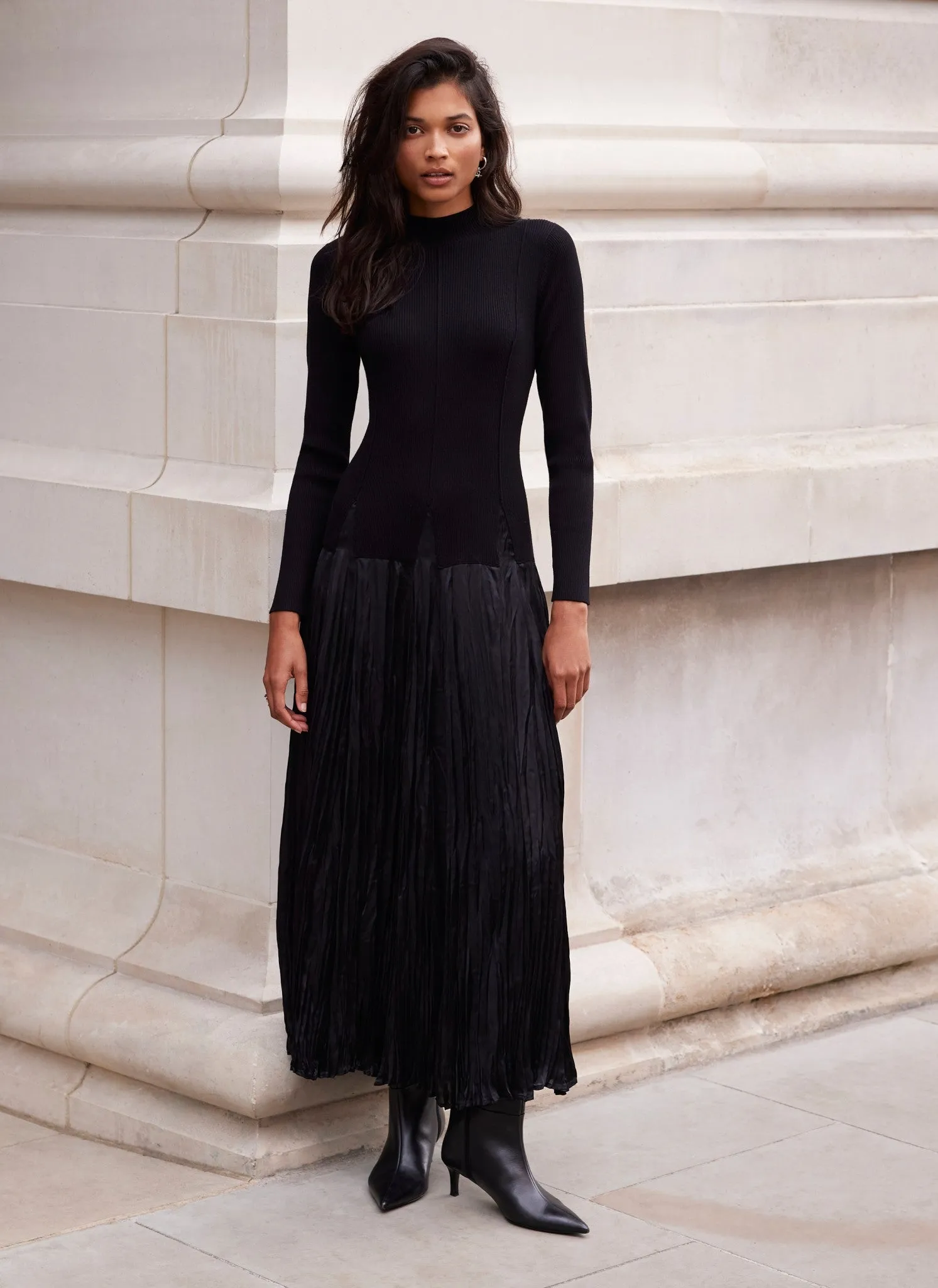 Black Knit Mix Maxi Dress sold by Mint Velvet product image thumbnail 5