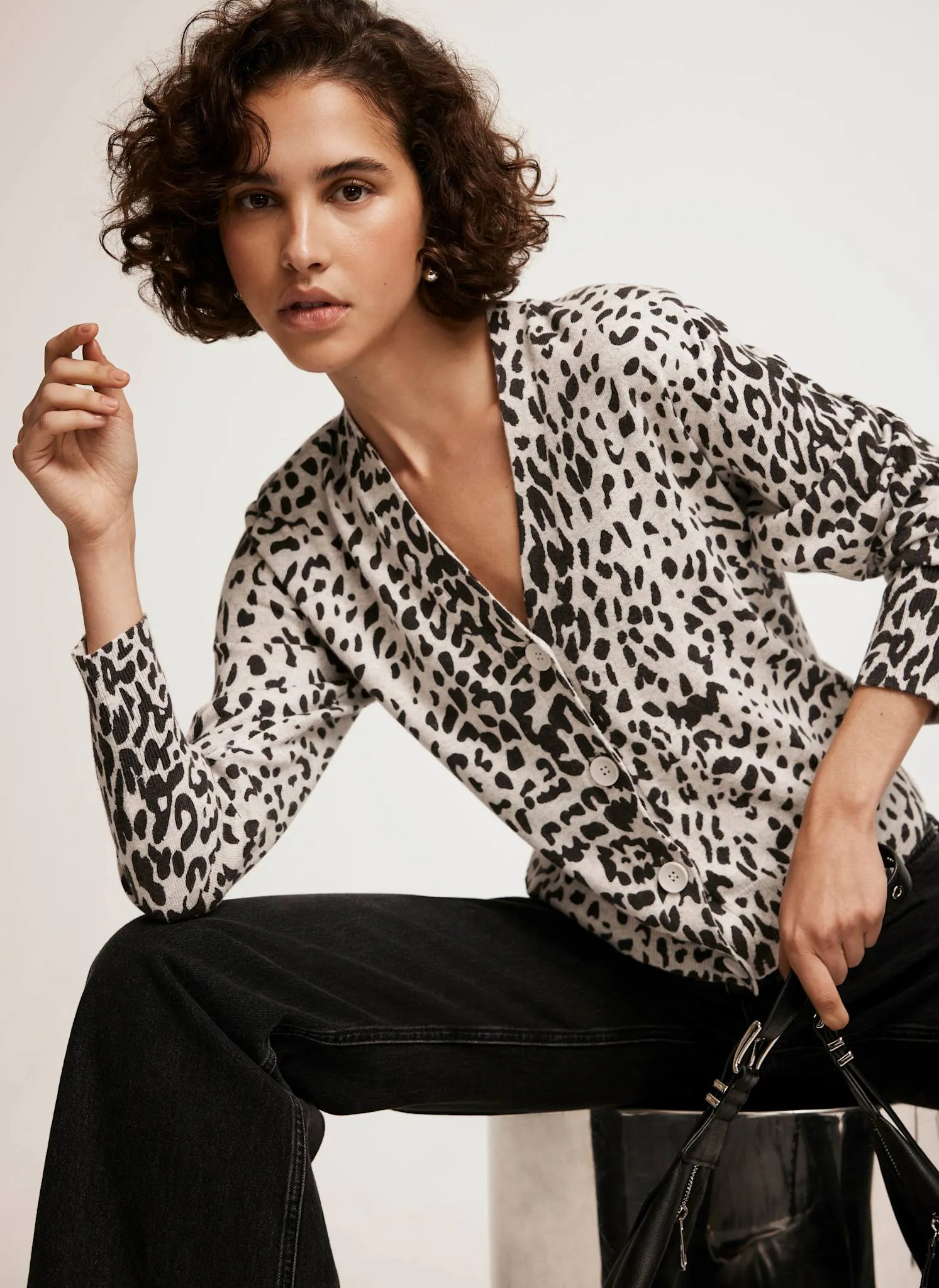 Grey Leopard Print Cardigan sold by Mint Velvet product image thumbnail 2