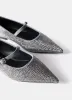 Silver Pointed Toe Embellished Flats sold by Mint Velvet