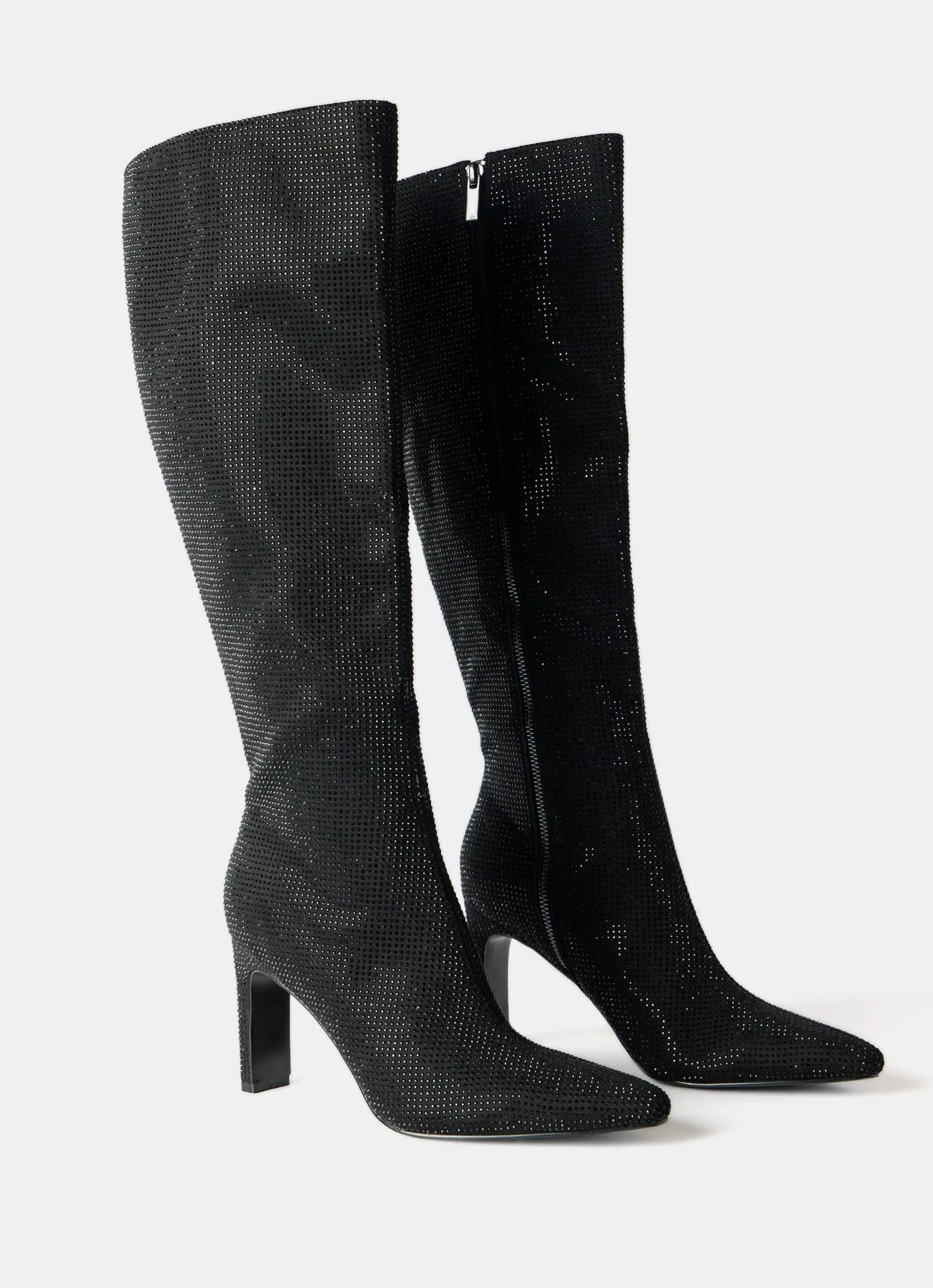 Black Diamante Knee High Boots sold by Mint Velvet product image thumbnail 4